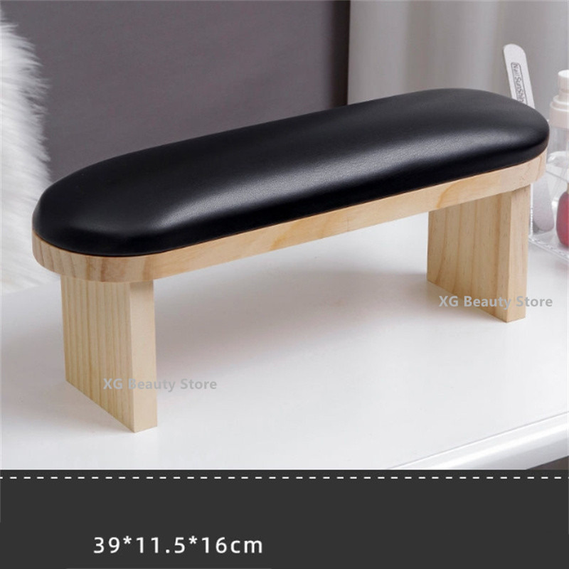 Leatherwork Desk - Black PU Leather Nail Art Stand