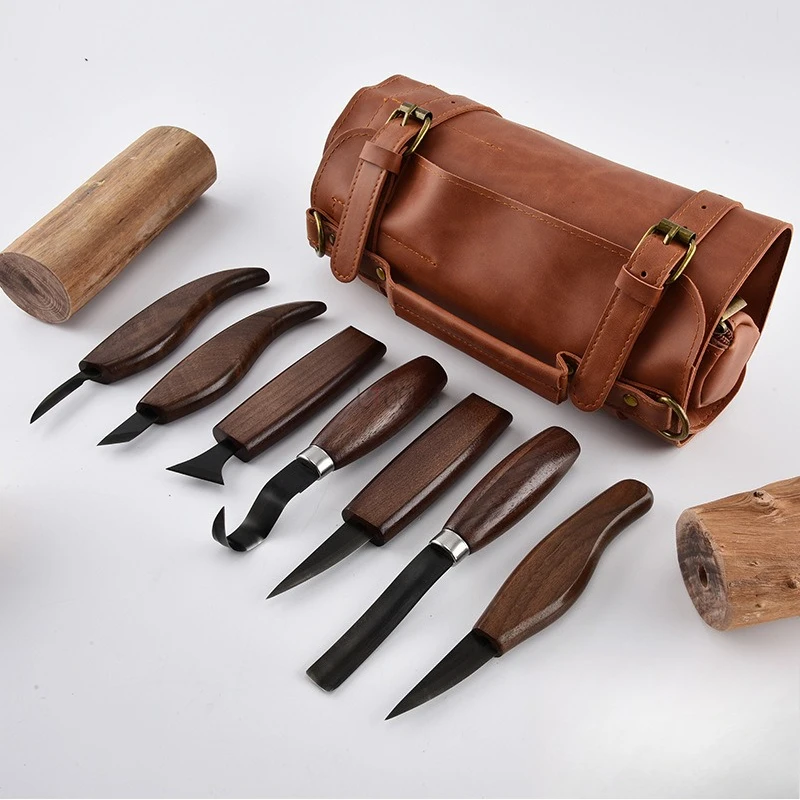 Beginner Leatherwork Kit - Wood Carving Kit Deluxe Handmade Whittling