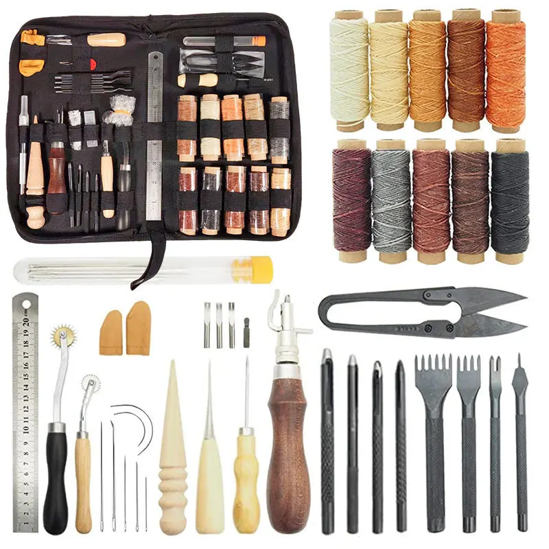 Beginner Leatherwork Kit - Leather Working Tools Set For Beginners