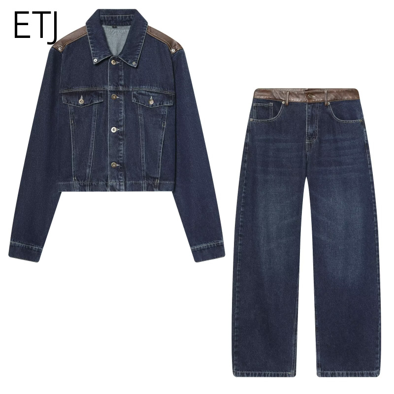 Leather Work Jacket - ETJ Women's Denim Jacket & Jeans