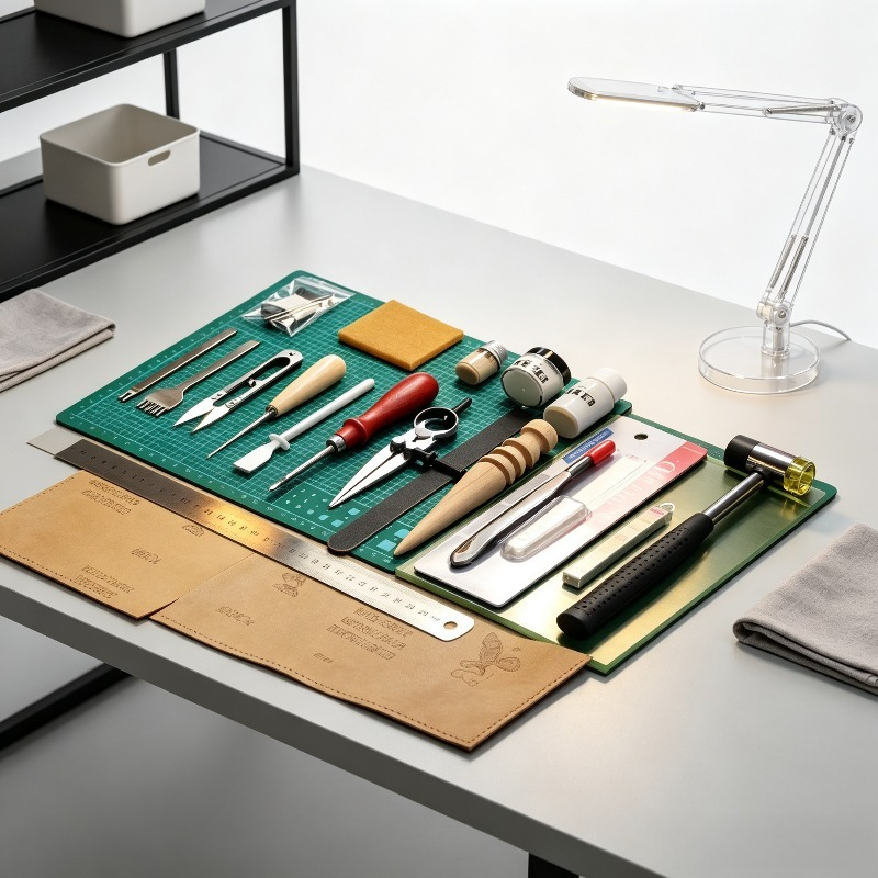 Beginner Leatherwork Kit - DIY Leather Working Starter Set, Professional