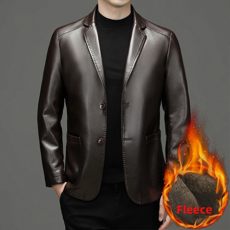 New Men Genuine Leather Blazer - огляд і ціна Leather Work Jacket
