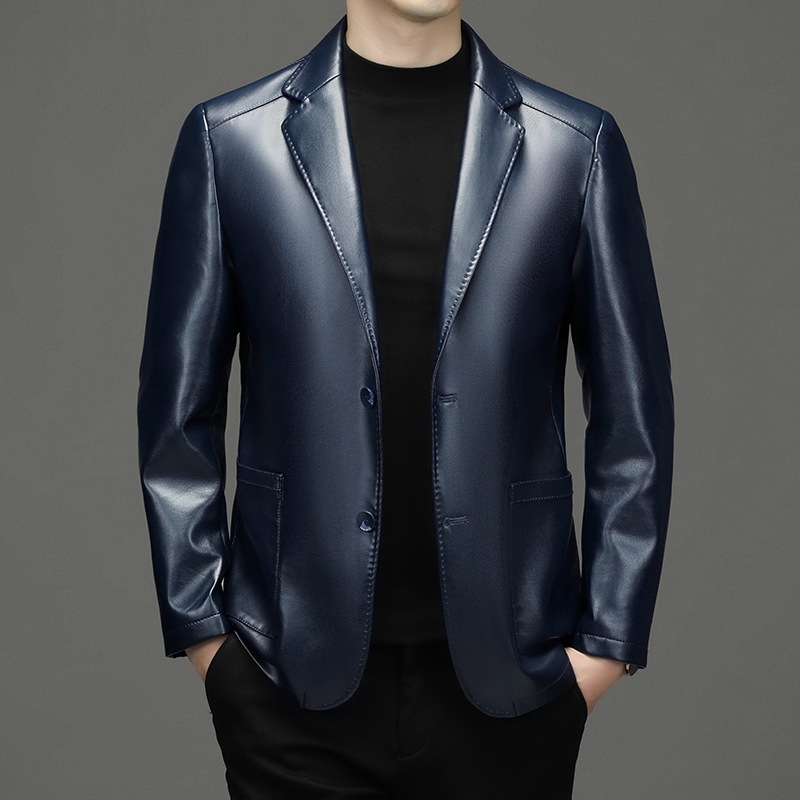 New Men Genuine Leather Blazer - огляд і ціна Leather Work Jacket