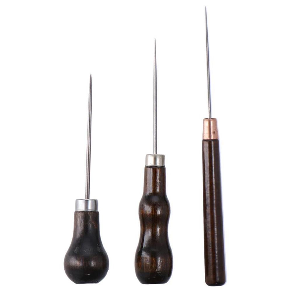 3Pcs Wooden Handle Scratch Awl - огляд і ціна Leatherwork Accessories