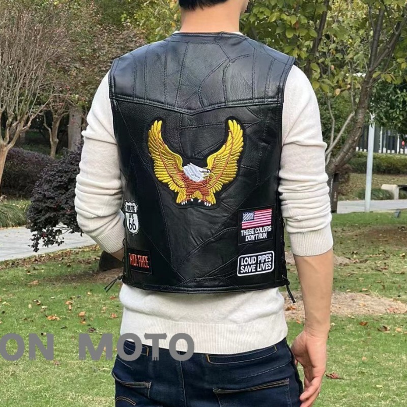 NEW Motorcycle Vests Men Cafe  - огляд і ціна Leather Work Jacket