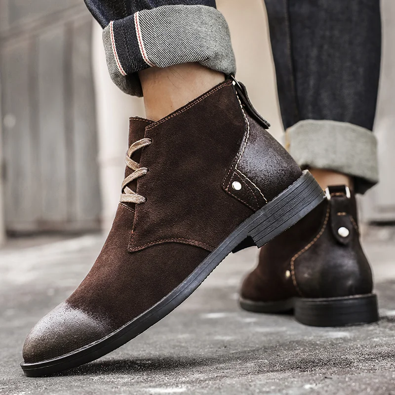 New Cow Suede Ankle Boots Hand - огляд і ціна Vintage Leatherwork