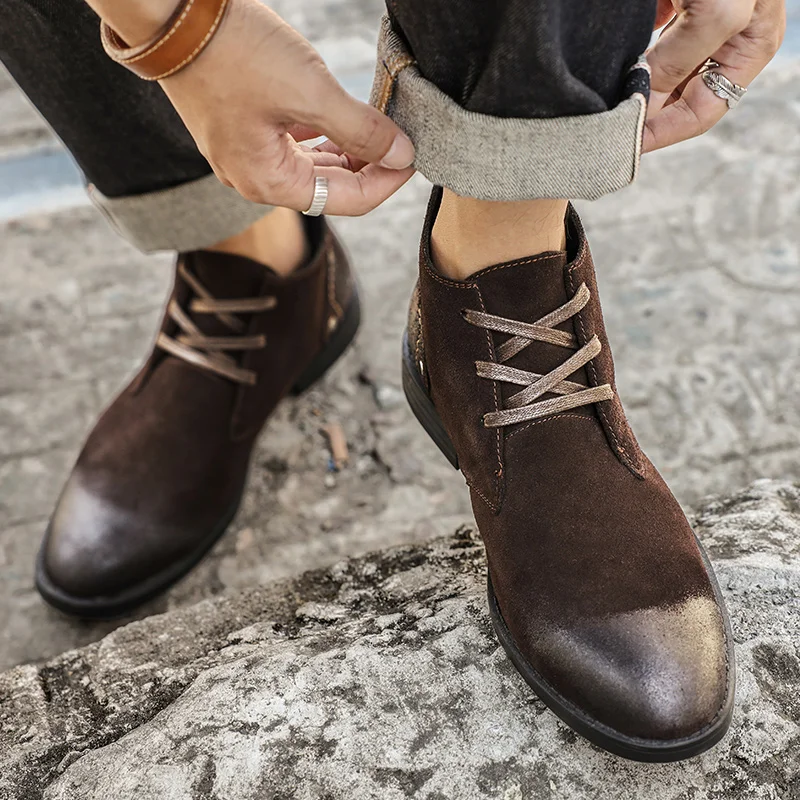 New Cow Suede Ankle Boots Hand - огляд і ціна Vintage Leatherwork