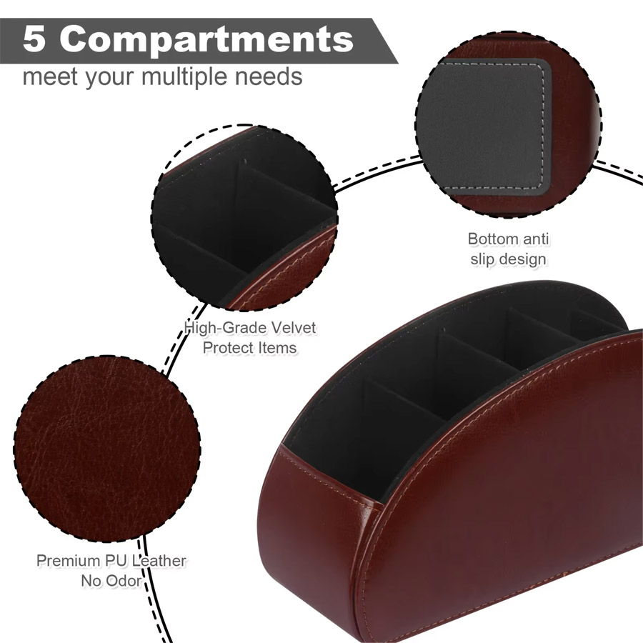 1Pc 5 Grid PU Leather Desktop  - огляд і ціна Leatherwork Desk