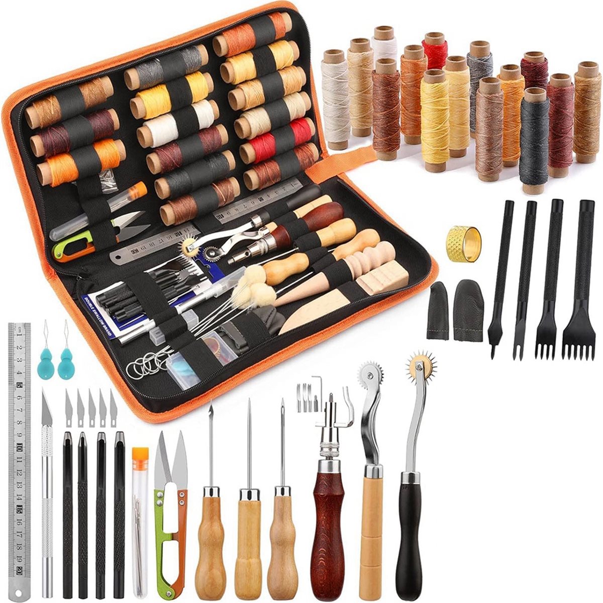 66Pcs Leather Working Tools Ki - огляд і ціна Beginner Leatherwork Kit