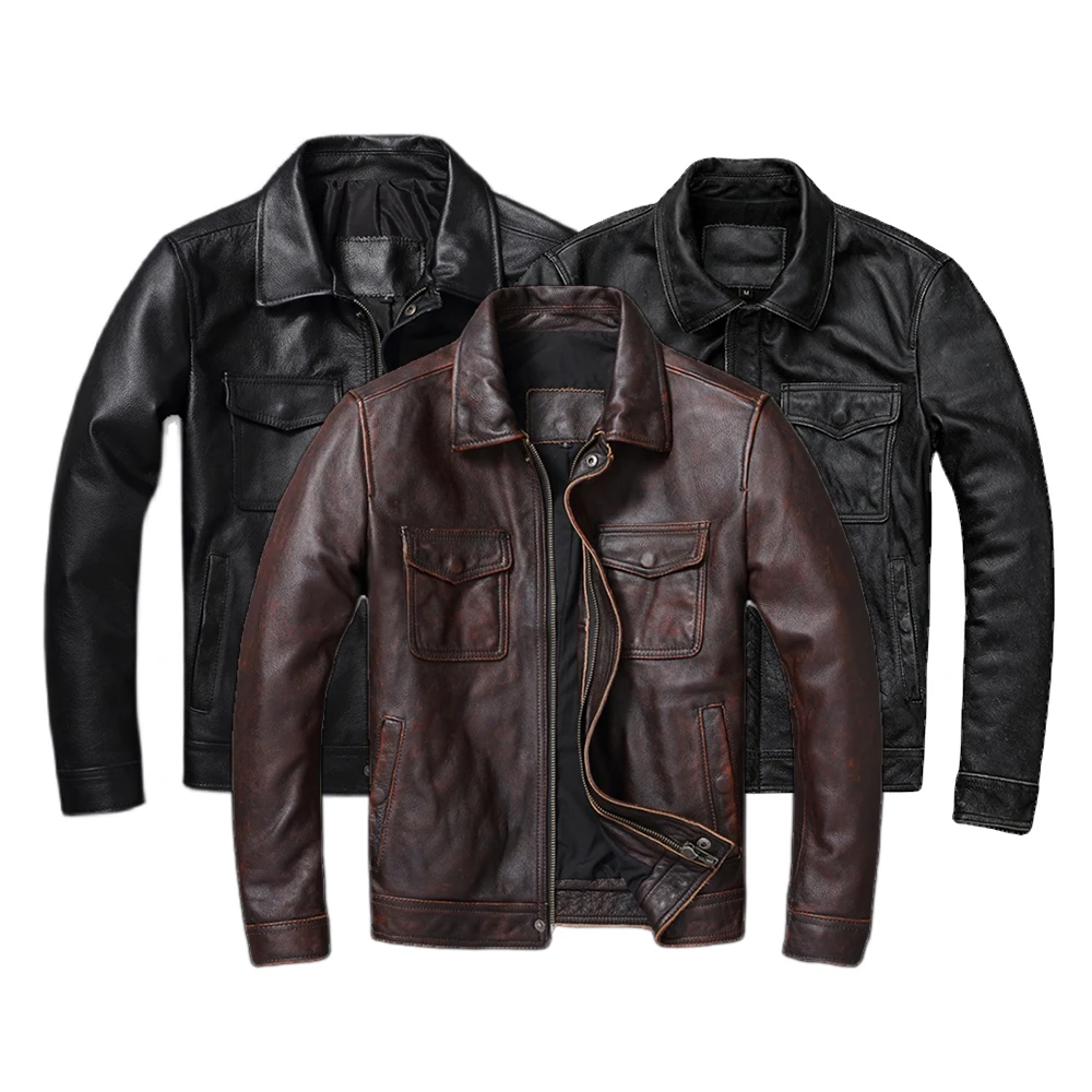Vintage Brown Red Genuine Leat - огляд і ціна Leather Work Jacket