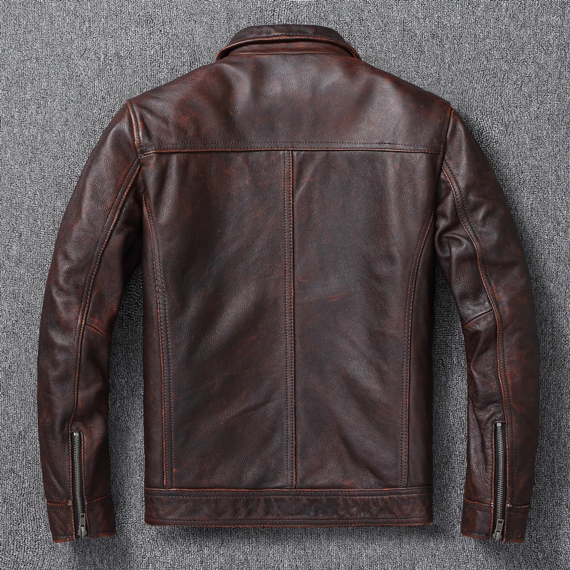 Vintage Brown Red Genuine Leat - огляд і ціна Leather Work Jacket
