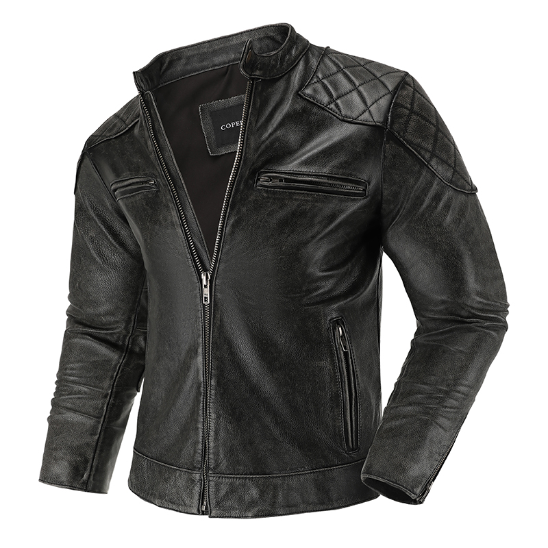 Retro Leather Jacket Motorcycl - огляд і ціна Leather Work Jacket