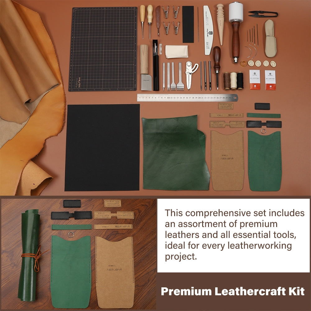 WUTA 74Pcs Leather Craft Tools - огляд і ціна Beginner Leatherwork Kit