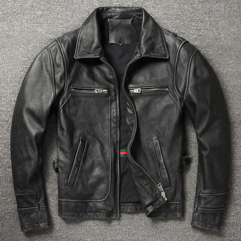 2025 Retro Style 100% Top Laye - огляд і ціна Leather Work Jacket